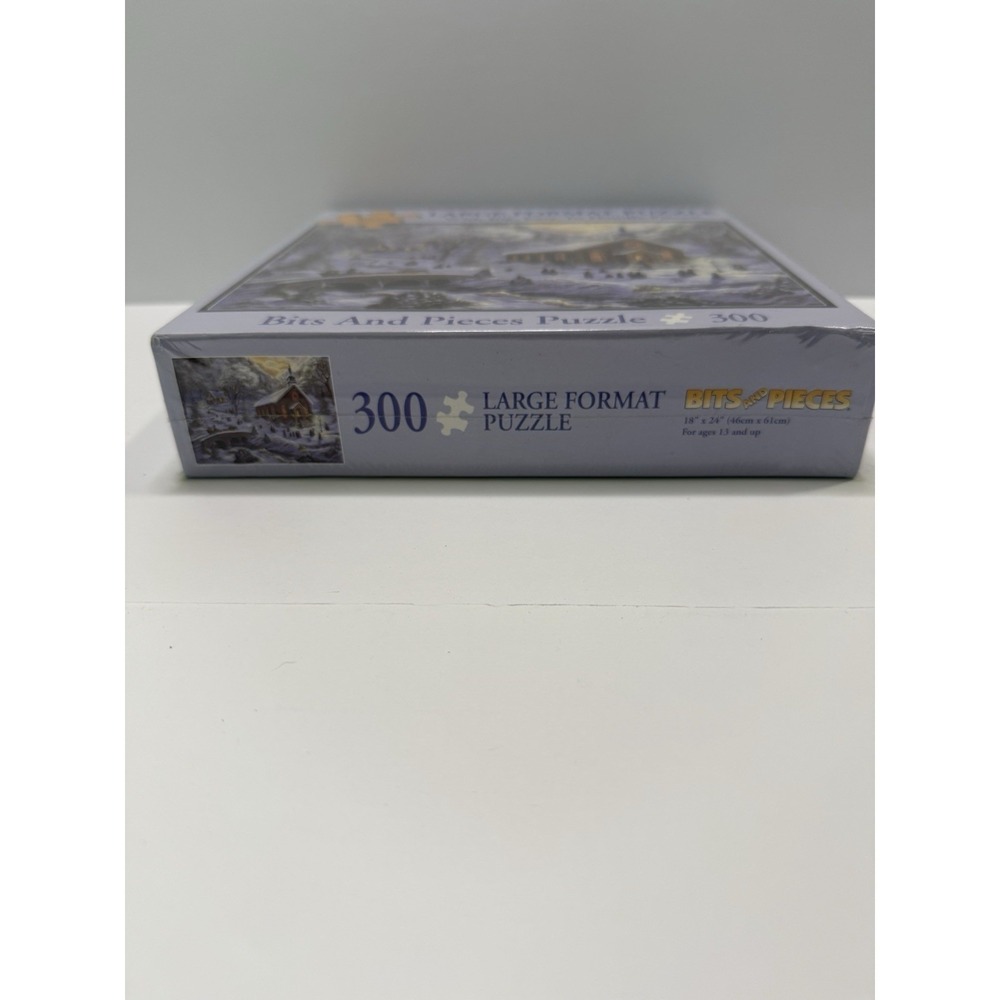 Bits And Pieces Large Format Puzzle 300 Pieces Winter Church Scene Easy Handle S - Picture 6 of 7